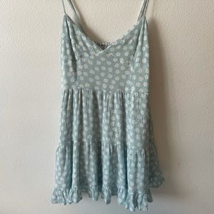 GARAGE BLUE FLORAL BABYDOLL DRESS SIZE L